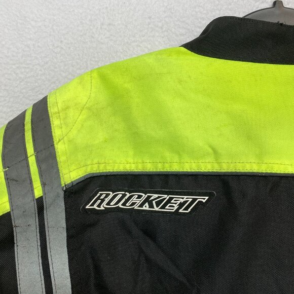 Joe Rocket Motorcycle Jacket Mens XL Green Black Hi Viz Green Armored Liner - Picture 14 of 16